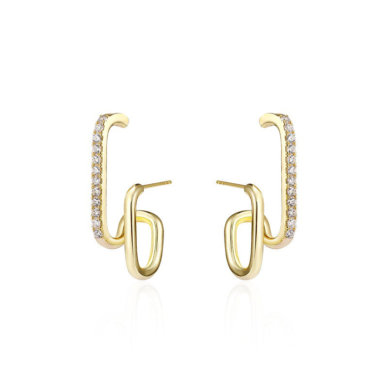 Double Line Stud Earrings