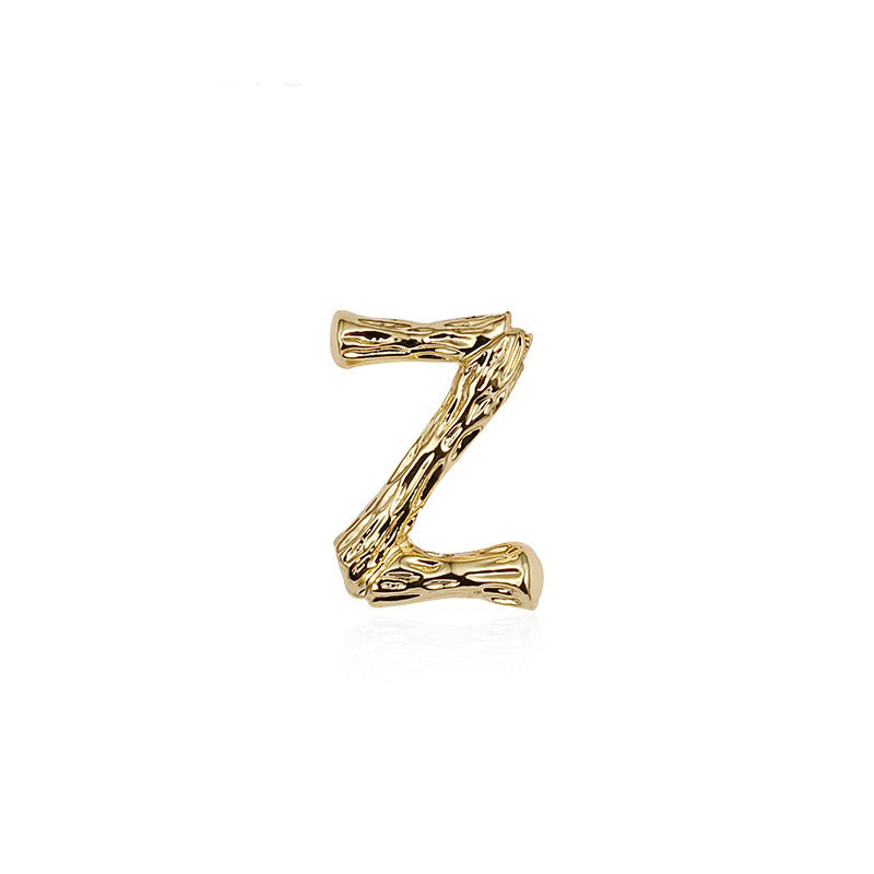 Gold Roots Alphabet Stud Earrings