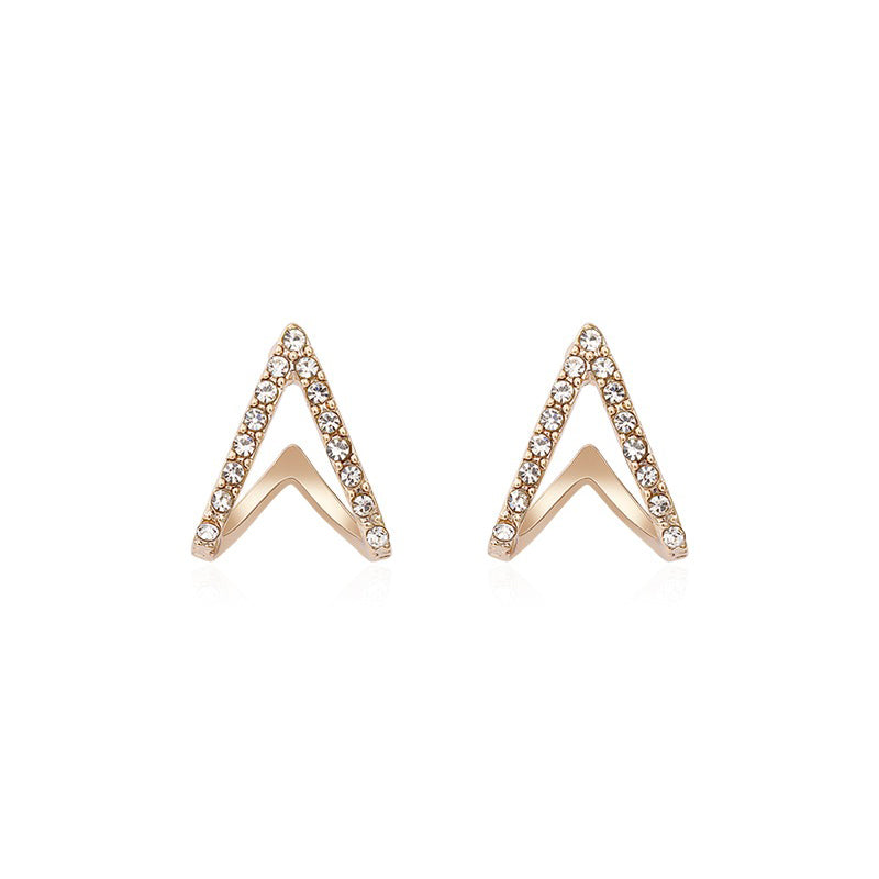 Angular Heart Stud Earrings