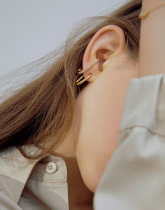 Double Line Stud Earrings