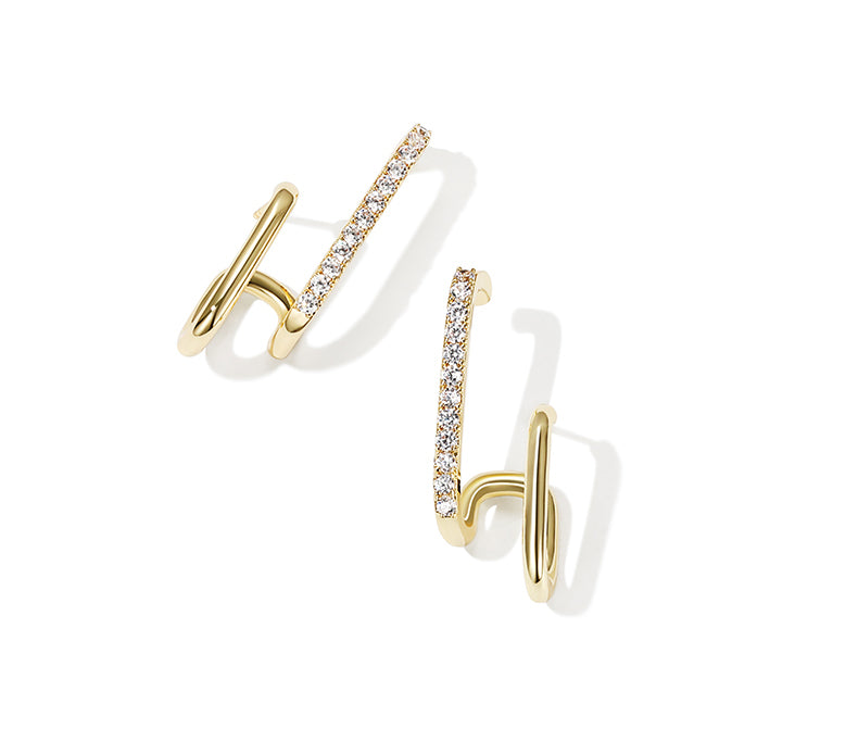 Double Line Stud Earrings