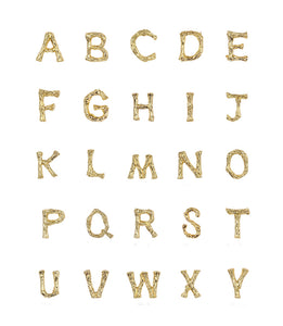 Gold Roots Alphabet Stud Earrings